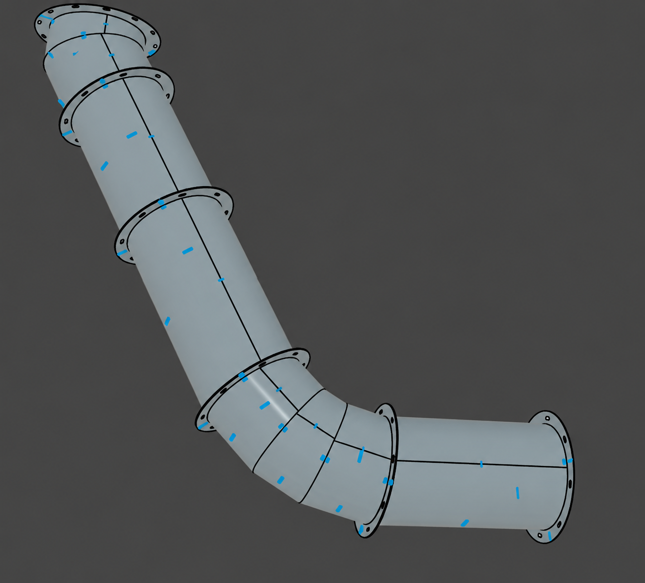 Developed pipe CAD assembly